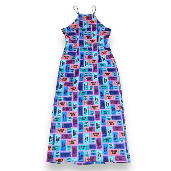Hayley Elsaesser Women Admit One Ticket Print Dress Size L Multicolor Sleeveless - Picture 5 of 9
